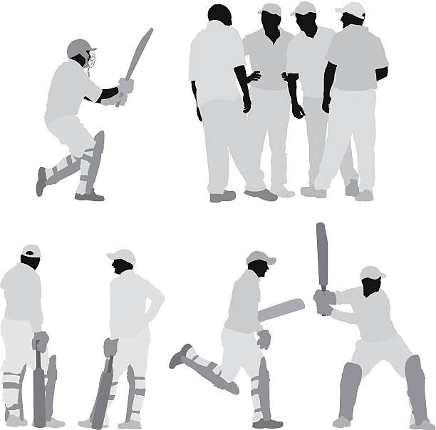 Silhouette of cricket players Silhouette of cricket playershttp://www.twodozendesign.info/i/1.png cricket team stock illustrations