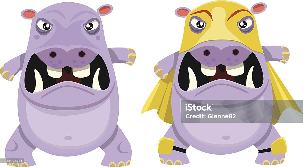Злая Hippo с или без Борюсьчи экипировку - Векторная графика Комикс роялти-фри