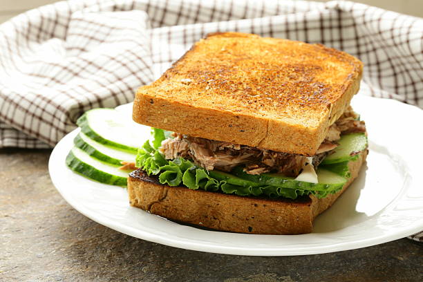 istock Tuna sandwich with cucumber and lettuce 467027085