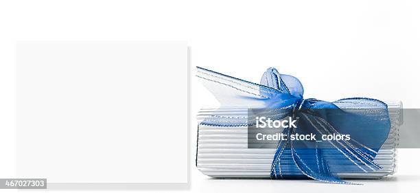 Tarjeta De Regalo Y Foto de stock y más banco de imágenes de Azul - Azul, Azul marino, Caja de regalo