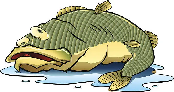 Vector illustration of Fish Out of Water