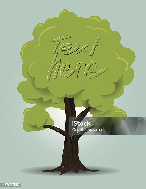 Ilustración de Árbol De Texto y más Vectores Libres de Derechos de Tope de los árboles - Tope de los árboles, Un solo árbol, Vector