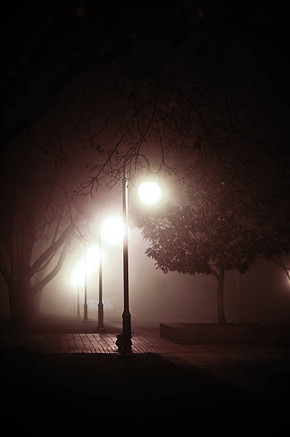 istock Lamp post in fog 467027938