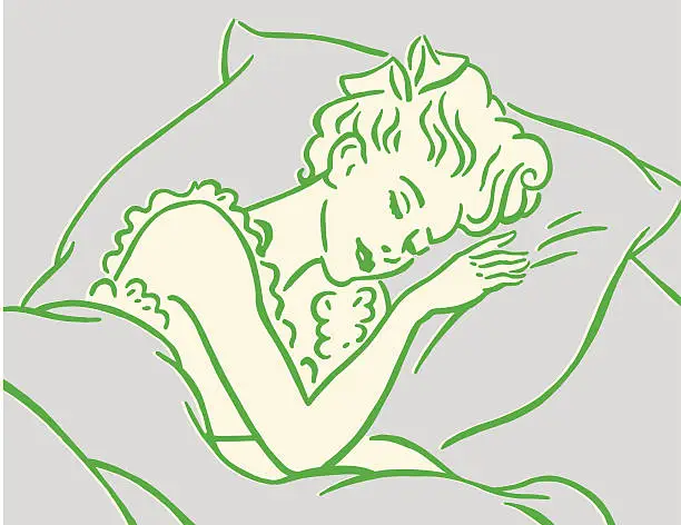 Vector illustration of Woman Sleeping