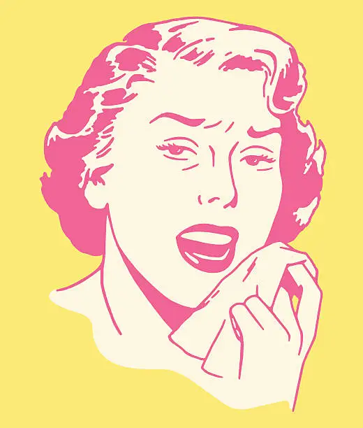 Vector illustration of Woman Sneezing