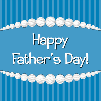 Golf theme Happy Father's Day card in vector format.