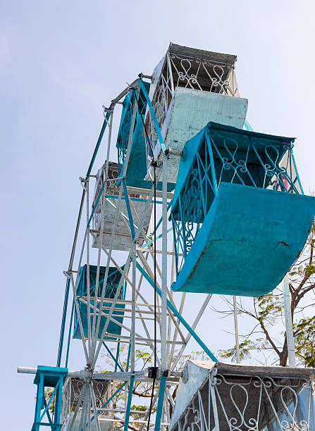 istock old blue and white ferris wheel 467028828