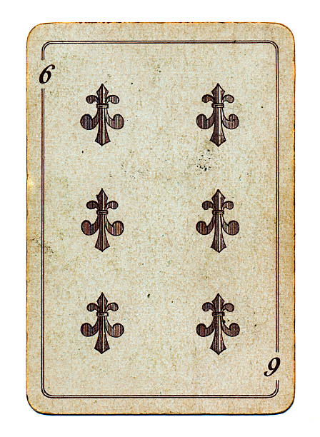 istock old grunge playing card with six number isolated 467029111