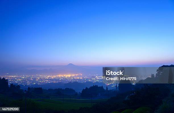 The City Of Shizuoka And Mtfuji At Dawn Stock Photo - Download Image Now - 2015, Asia, Beauty