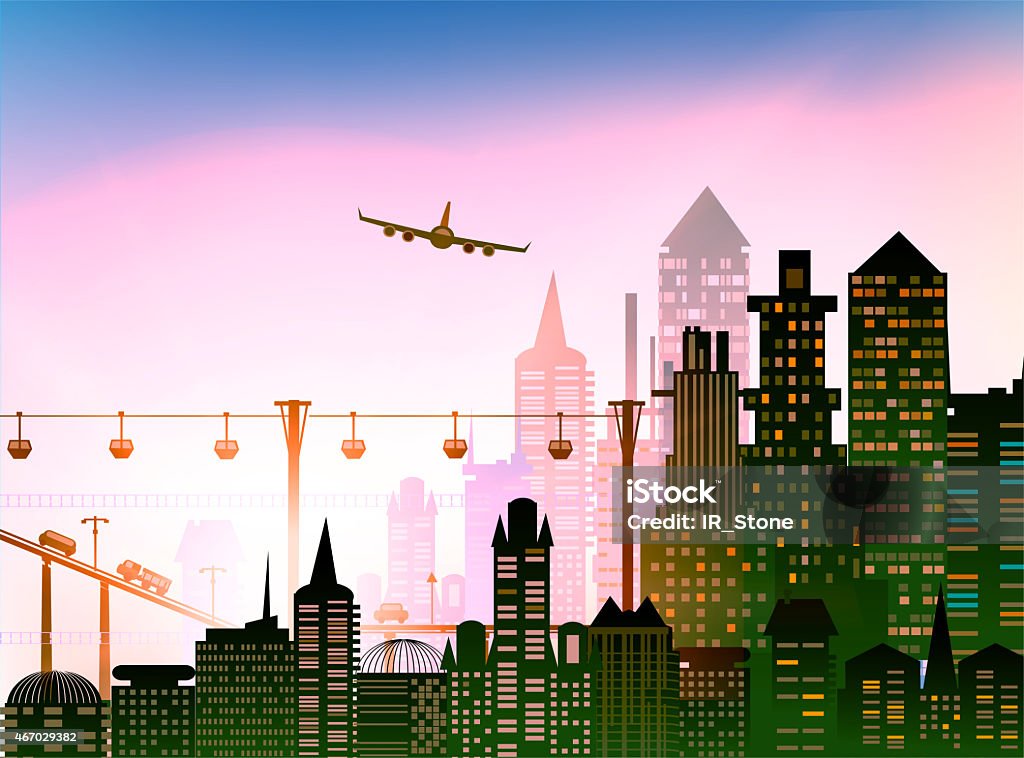 Modern City  background City background made of different building silhouettes 2015 stock illustration