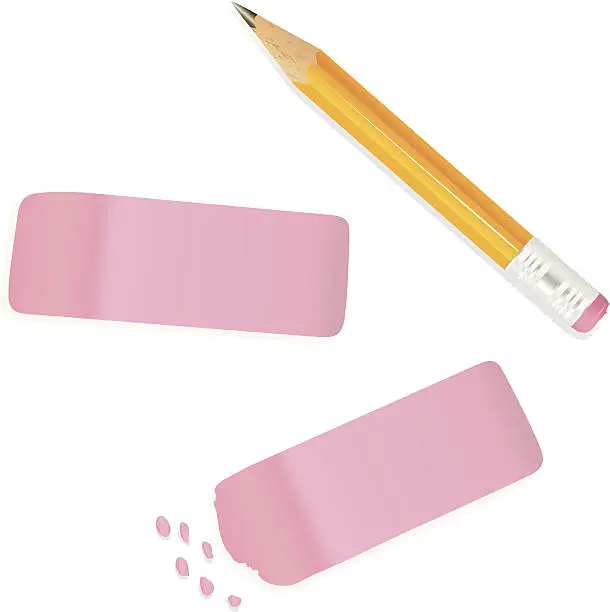 Vector illustration of wooden pencils with rubber erasers