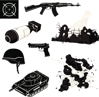 A vector illustration of a war icon set.