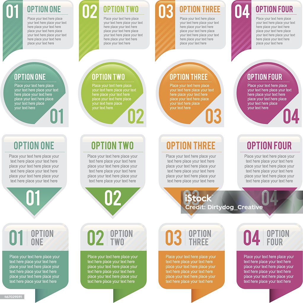 option infographie tags - clipart vectoriel de Affaires libre de droits