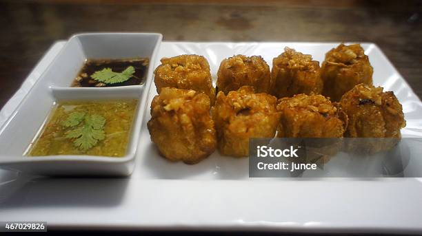 Fried Dimsum With Sauces Stock Photo - Download Image Now - 2015, Appetizer, Asian Culture