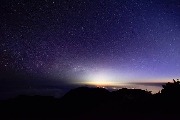 istock Sunrise and galaxy at the mountain 467032506