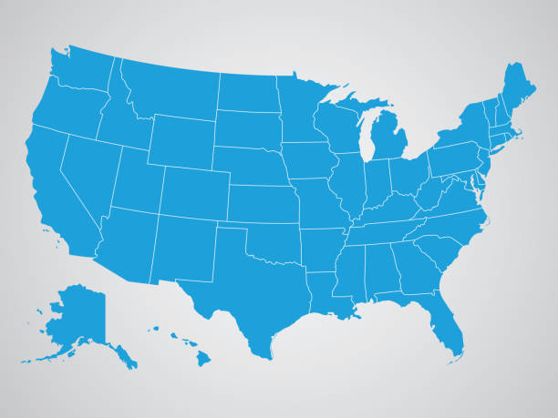 ilustrações de stock, clip art, desenhos animados e ícones de mapa dos eua - kansas map design state