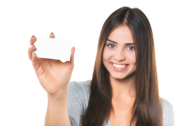 istock Blank business card in a hand 467034591
