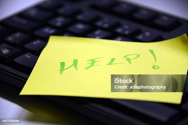 Help Message Stock Photo - Download Image Now - 2015, Adhesive Note, Business
