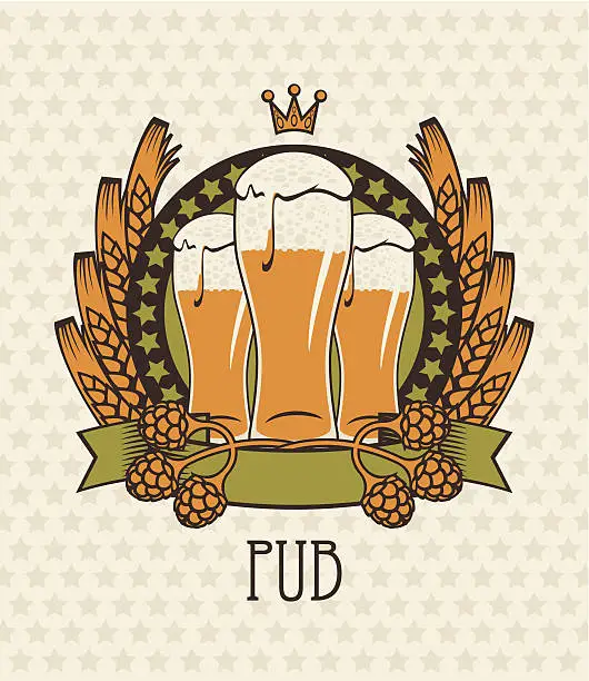 Vector illustration of beer emblem