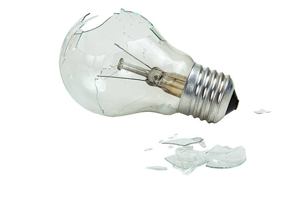 Broken lightbulb stock photo