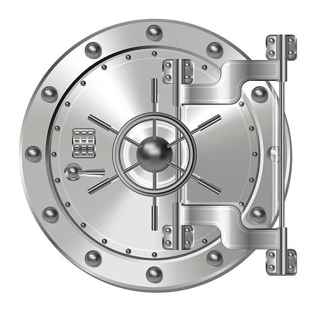 ilustrações de stock, clip art, desenhos animados e ícones de portas de banco - lock currency security combination lock