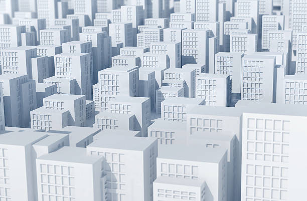 istock Abstract urban scene city background with digital generated buildings 467043177