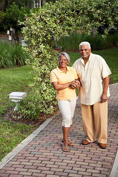 istock Senior African American couple at park 467044191