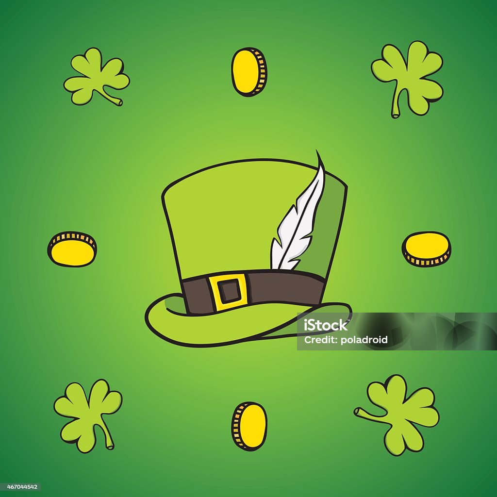 set of images of St. Patrick set of images of St. Patrick , gold , beer , clover , hat 2015 stock vector