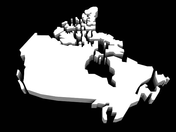 a 3d illustration of the canadian map.every map in portfolio