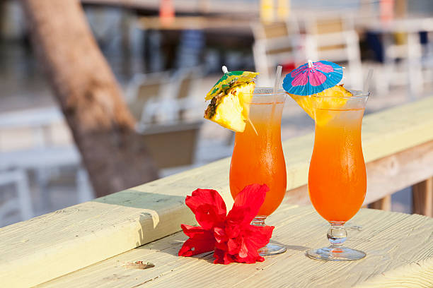 Pair of tropical drinks