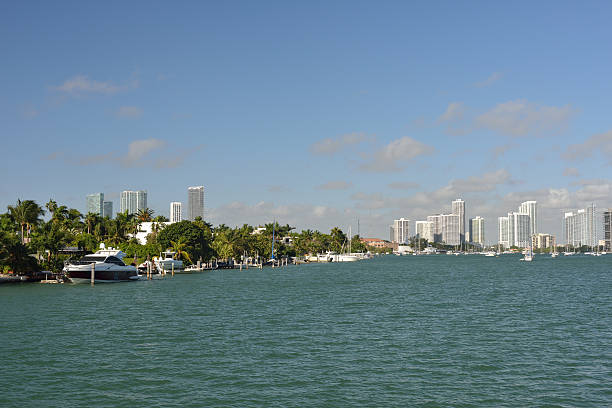 istock Skyline and Waterfront Houses in Miami 467045395