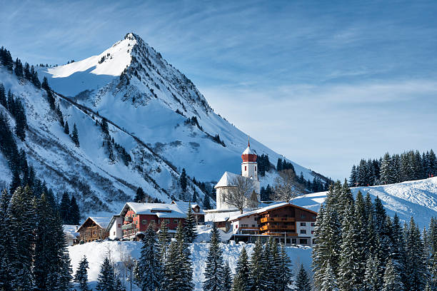 istock small village in snowy mountains 467045851