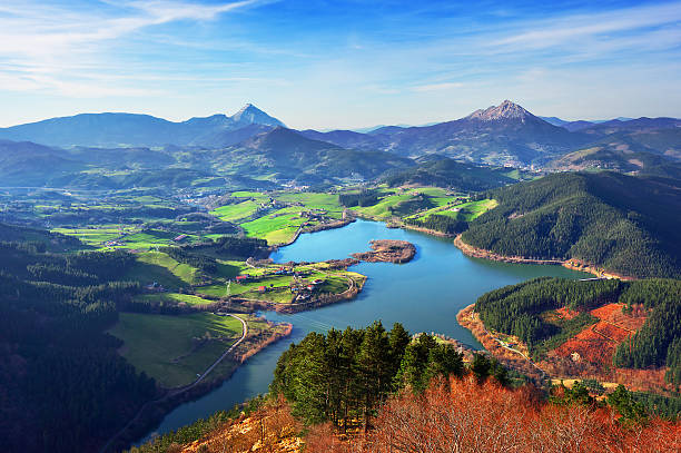 Urkulu reservoir in Basque Country view of Urkulu reservoir in Basque Country french basque country photos stock pictures, royalty-free photos & images