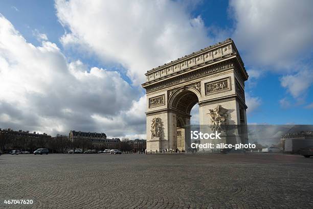 Paris Champselysees Arc De Triomphe Stock Photo - Download Image Now - Avenue des Champs-Elysees, 2015, Arc de Triomphe - Paris