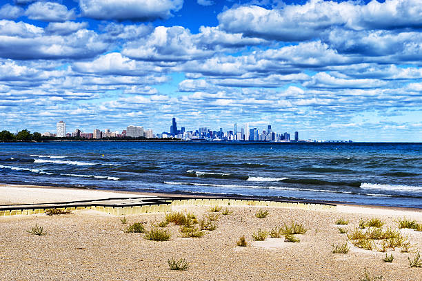 hdr image of Chicago and Lake Michigan