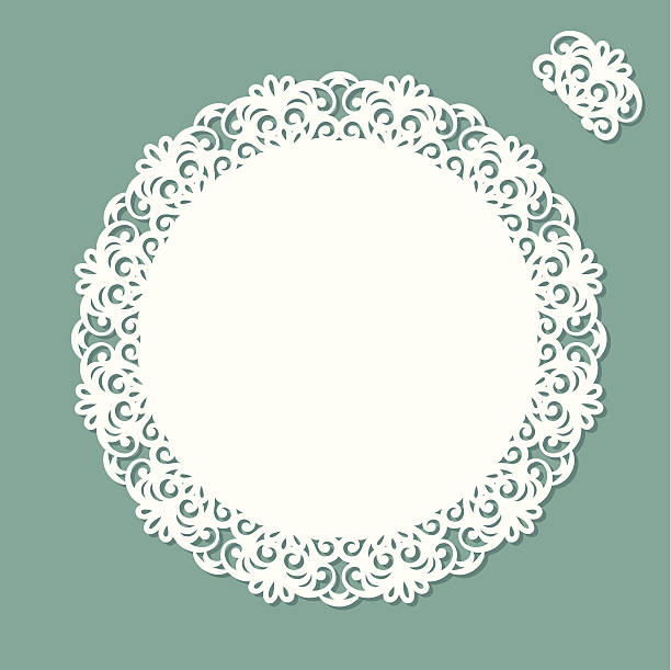 ilustrações de stock, clip art, desenhos animados e ícones de naperão com espaço para texto - doily