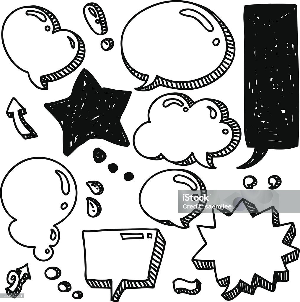 Doodle speech bubbles EPS 10, AI CS, high resolution jpeg file(300dpi) included. Speech Bubble stock vector