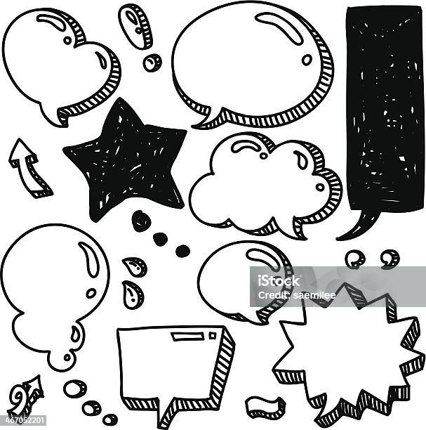 Doodle Speech Bubbles Stock Illustration - Download Image Now - Speech Bubble, Graffiti, Border - Frame