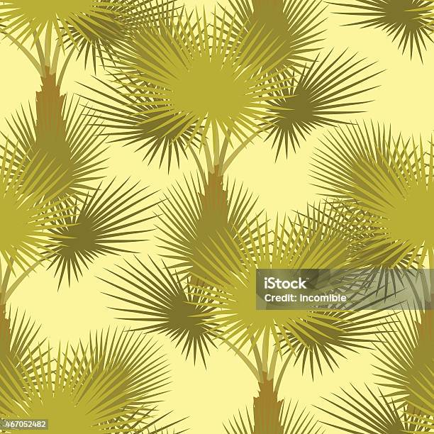 Vector Seamless Pattern Of Palm Trees Stock Illustration - Download Image Now - 2015, Abstract, Backgrounds
