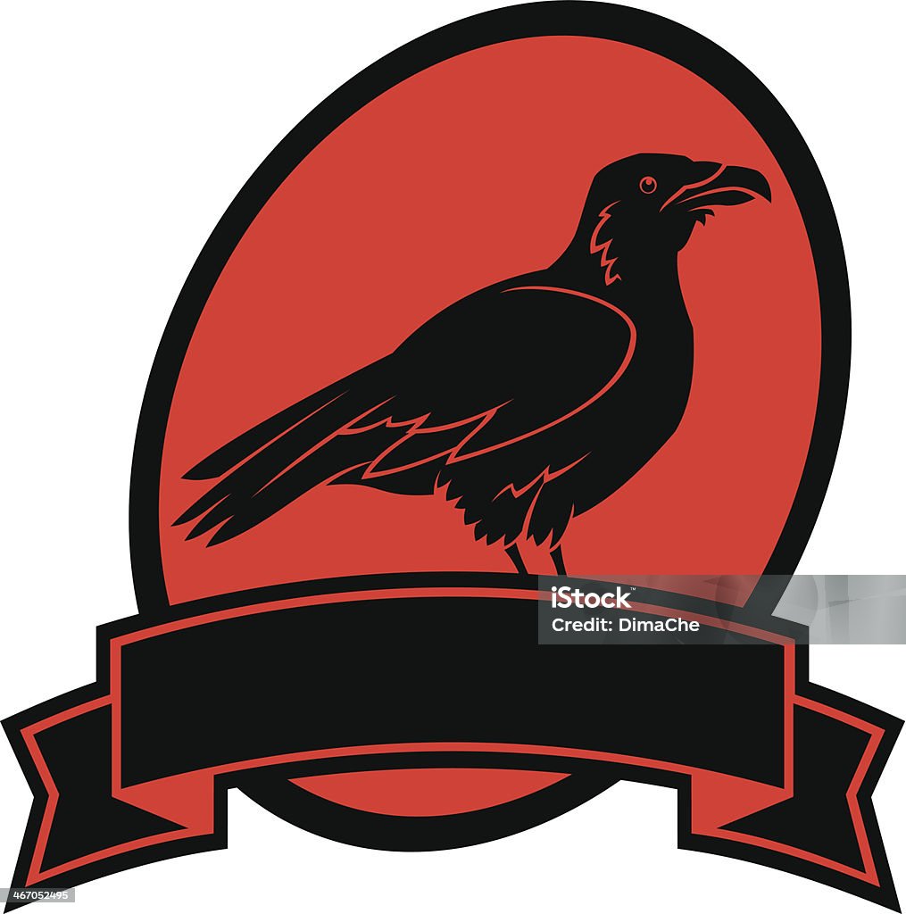 Corbeau emblème - clipart vectoriel de Grand corbeau libre de droits