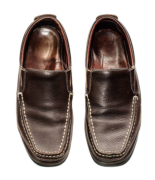 Brown leather shoes stock photo