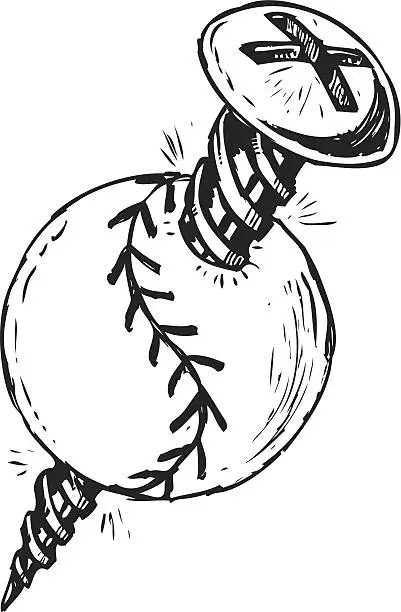Vector illustration of screwball