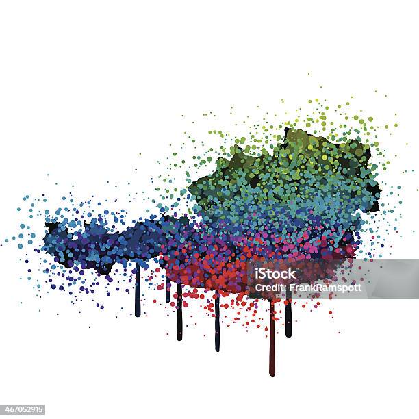 Mappa Di Graffiti Di Vernice Colorata Austria - Immagini vettoriali stock e altre immagini di Austria - Austria, Carta geografica, Cartografia