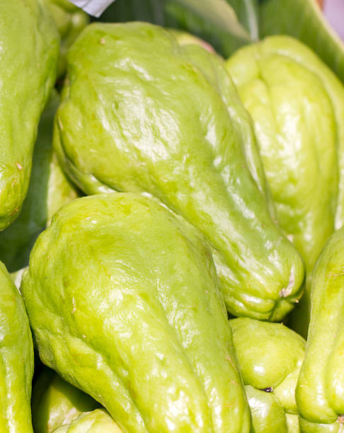 istock Grou[ of chayote fruit. 467055973