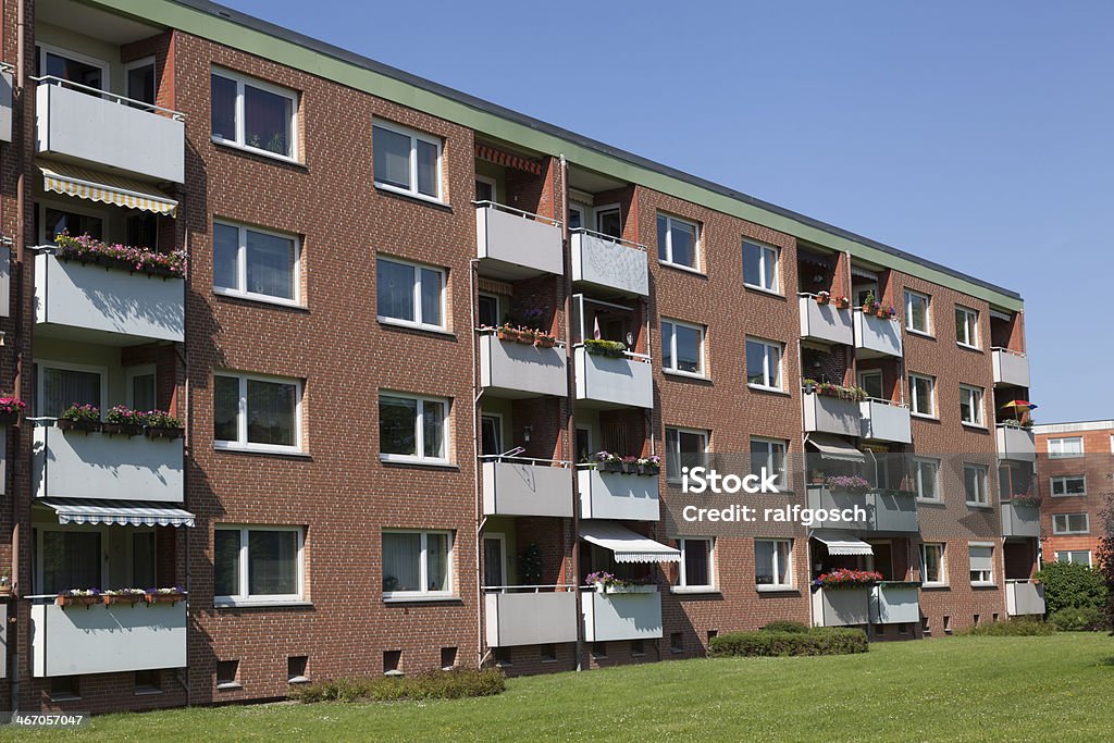 Apartment building in Kiel, Germany - Royaltyfri Arkitektur Bildbanksbilder