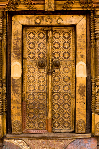 Detail of door in Durbar Square, Patan, Nepal. Patan