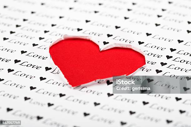 Red Heart Shape Torn In Paper Stock Photo - Download Image Now - Accessibility, Border - Frame, Cardboard