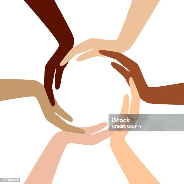 Vetores de Grupo De Diversas Mãos e mais imagens de Racismo - Racismo, Vector, Unidade