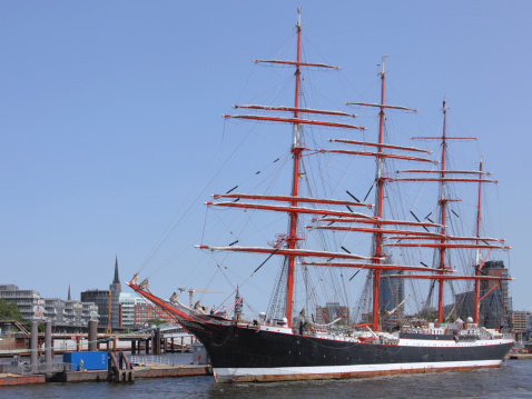 sailing ship in the harbor of Hamburg
