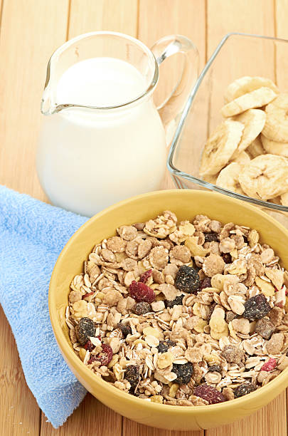 istock Delicious and healthy cereal in bowl with milk 467060883